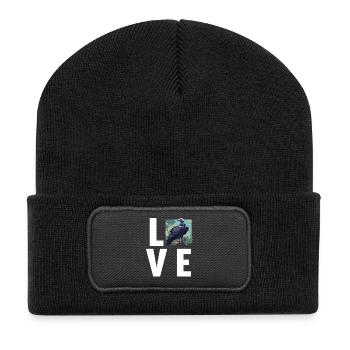 Geier - Recycelte Patch Beanie - Schwarz - Vorne