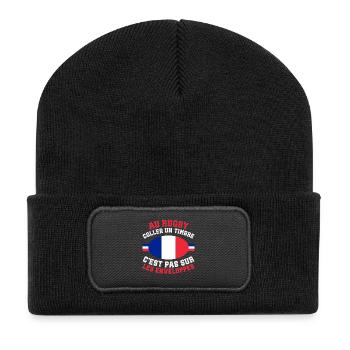Supporter Rugby Timbre Humour France - Beanie recyclé à patch - noir - Devant