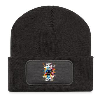 Joueur passionné de jeux vidéo console drôle - Beanie recyclé à patch - charbon - Devant