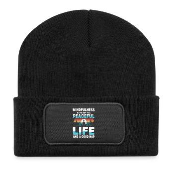 Mindfulness Is The Key To A Peaceful Life And A - Recycled Patch Beanie - black - Front