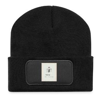 Shut up – Inner Peace Loading Design - Recycelte Patch Beanie - Schwarz - Vorne