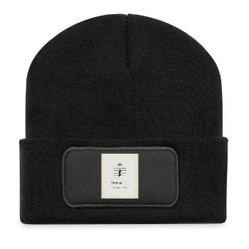 Shut up – Volume Zero Minimal Design - Recycled Patch Beanie - black - Front