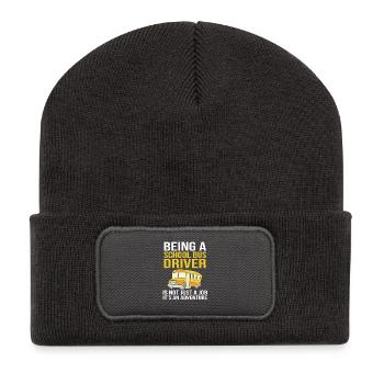 Schulbus Schulbusfahrer Busfahrer - Recycelte Patch Beanie - Dunkelgrau - Vorne