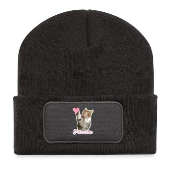 Missty check treat - Recycled Patch Beanie - dark grey - Front