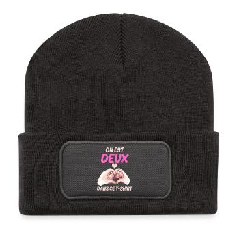 Announcement Baby Message Love Pregnancy - Recycled Patch Beanie - dark grey - Front