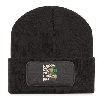 Dino Leprechaun St Patrick Day - Recycled Patch Beanie - dark grey - Front