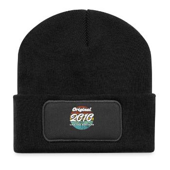 16e anniversaire cadeau garçons et filles 2010 - Beanie recyclé à patch - noir - Devant