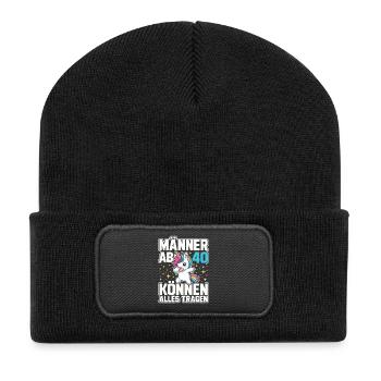 40. Geburtstag 40er 40ter 40 Jahre alt Einhorn - Recycelte Patch Beanie - Schwarz - Vorne