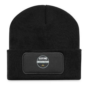 Mikrobiologie - Recycelte Patch Beanie - Schwarz - Vorne