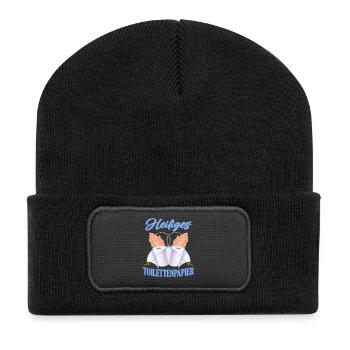 Holy toilet paper - Recycled Patch Beanie - black - Front