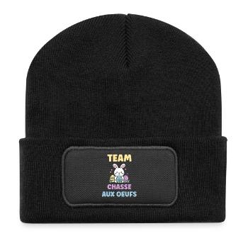 chasse aux oeufs - Beanie recyclé à patch - noir - Devant