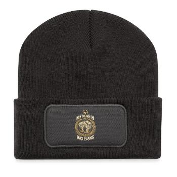 Prepper Überlebenskünstler My Plan B Has Plans - Recycelte Patch Beanie - Dunkelgrau - Vorne