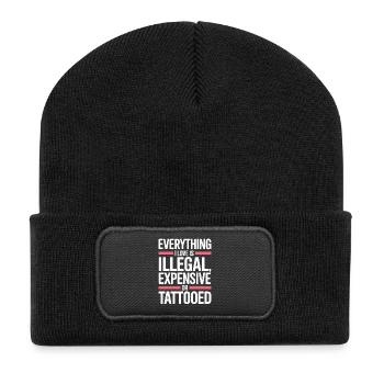 Everything I Love Is Tattooed Tätowiert Tattoo - Recycled Patch Beanie - black - Front