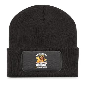 Just a girl who loves anime and draws afro - Recycled Patch Beanie - dark grey - Front