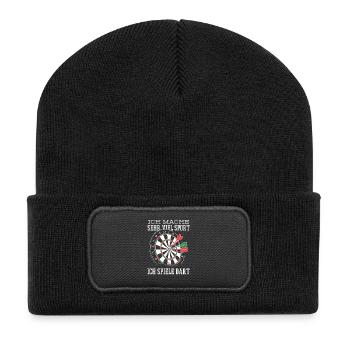 Darts Sport Joke - Recycled Patch Beanie - black - Front