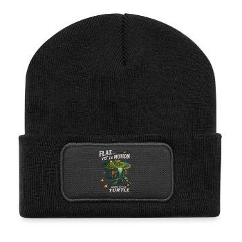 Flat Yet In Motion Thanks To The Turtle Fantasy  - Recycled Patch Beanie - black - Front