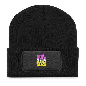 Oil Field Wife Oil Rig Oil Rig - Recycled Patch Beanie - black - Front