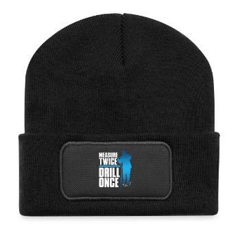 Eisangeln Measure Twice Drill Once - Recycled Patch Beanie - black - Front