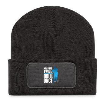 Eisangeln Measure Twice Drill Once - Recycelte Patch Beanie - Dunkelgrau - Vorne