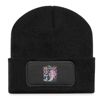 Sirène 2e anniversaire 2 ans - Beanie recyclé à patch - noir - Devant