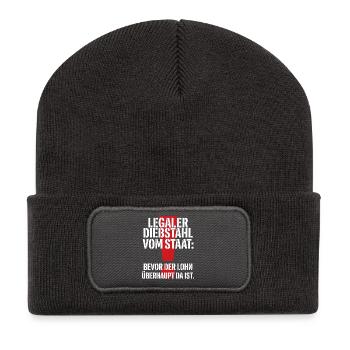 Vol légal à l’État - Beanie recyclé à patch - charbon - Devant