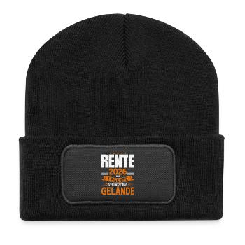 Rentner 2026 Geschenk Mann Rente Ruhestand Lustig - Recycelte Patch Beanie - Schwarz - Vorne