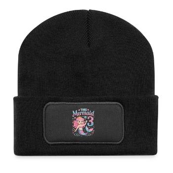 3e anniversaire de la sirène 3 ans - Beanie recyclé à patch - noir - Devant