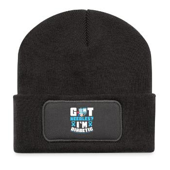 Diabète de type 1 - Beanie recyclé à patch - charbon - Devant