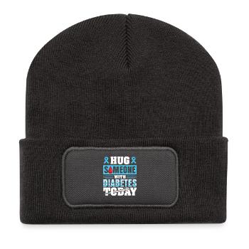 Diabète de type 1 - Beanie recyclé à patch - charbon - Devant