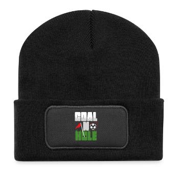 Footgolf Football Golf Goal In Hole - Beanie recyclé à patch - noir - Devant