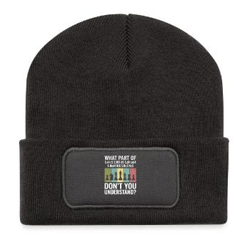 Schach Eröffnung Sizilianisch Notation Humor - Recycelte Patch Beanie - Dunkelgrau - Vorne