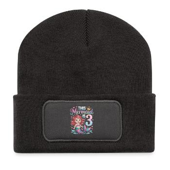 3e anniversaire de la sirène 3 ans - Beanie recyclé à patch - charbon - Devant