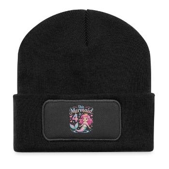 4e anniversaire de la sirène 4 ans - Beanie recyclé à patch - noir - Devant