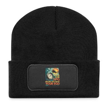 Taucher Sporttauchen Tauchen Check Your SPG - Recycelte Patch Beanie - Schwarz - Vorne