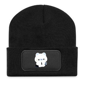 Café de l’ours polaire fatigué - Beanie recyclé à patch - noir - Devant