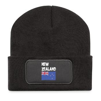 Drapeau néo-zélandais de Nouvelle-Zélande de Nouvelle-Zélande - Beanie recyclé à patch - charbon - Devant
