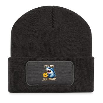 Its My 6 Birthday Hai Geburtstag - Recycelte Patch Beanie - Dunkelgrau - Vorne
