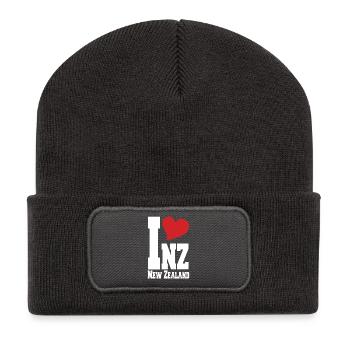 J’aime la Nouvelle-Zélande Néo-Zélandaise Proud - Beanie recyclé à patch - charbon - Devant