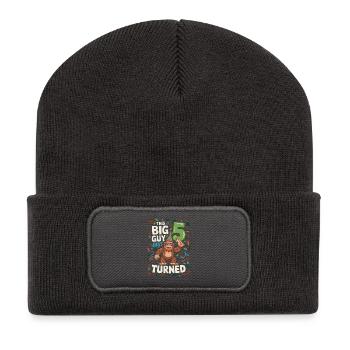  This Big Guy Just Turned 5 Lustiger Gorilla 5 - Recycelte Patch Beanie - Dunkelgrau - Vorne
