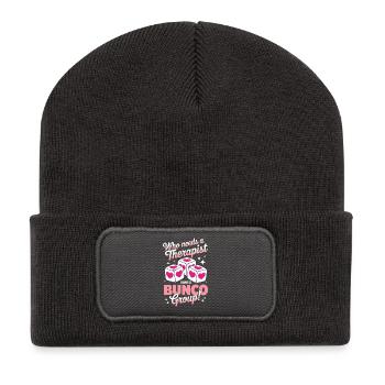 Arnaque, proverbes, jeu de dés, cadeau drôle d’arnaque, - Beanie recyclé à patch - charbon - Devant