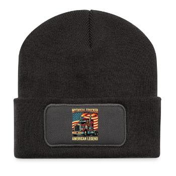 Camionneur Bigfoot, conducteur de semi-remorque américain - Beanie recyclé à patch - charbon - Devant