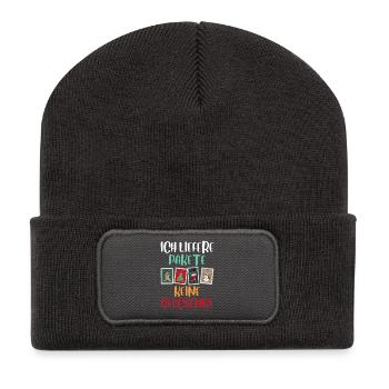 Noël LIVREZ DES COLIS, PAS DES CADEAUX - Beanie recyclé à patch - charbon - Devant