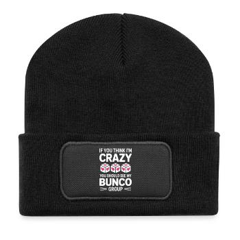 Arnaque, proverbes, jeu de dés, cadeau drôle d’arnaque, - Beanie recyclé à patch - noir - Devant