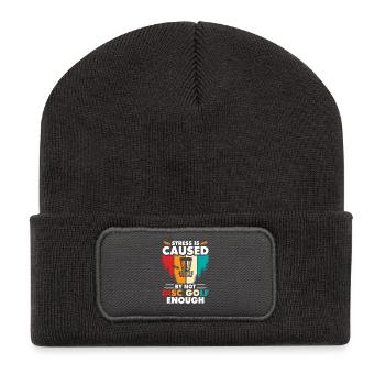 Disc Golf Geschenke Discgolf - Recycelte Patch Beanie - Dunkelgrau - Vorne