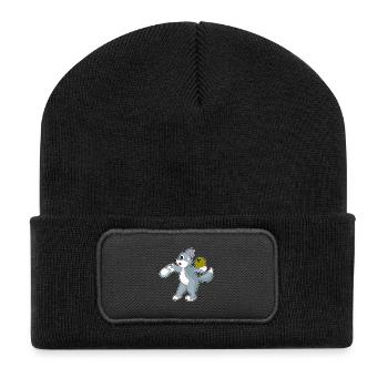 Katze Bowling Bowlingkugel Pin - Recycelte Patch Beanie - Schwarz - Vorne