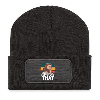Jesus I Never Said That Retro Funny Sarcasm - Recycled Patch Beanie - dark grey - Front