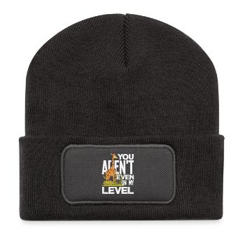 Du bist nicht auf meinem Niveau Giraffe - Recycelte Patch Beanie - Dunkelgrau - Vorne