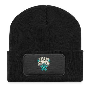 Detoxification Withdrawal Addicted Team Sober - Recycled Patch Beanie - black - Front