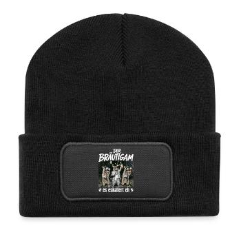 Bachelor Party Men Shirt Groom Bachelor Party - Recycled Patch Beanie - black - Front