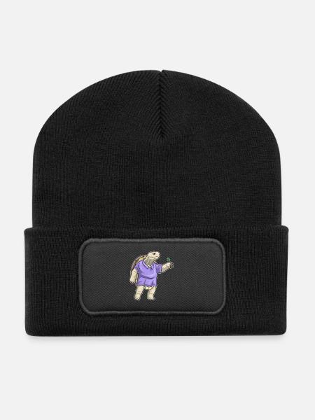Schildkröte Dart Dartpfeil Sport - Recycelte Patch Beanie - Schwarz